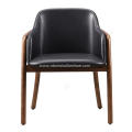 Designer black leather armrest single chairs